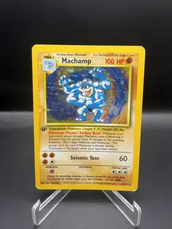 Pokemon TCG Machamp Base Set 8/102 1st Edition Holo Rare Card LP - Image 1