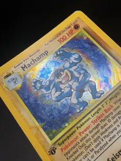Pokemon TCG Machamp Base Set 8/102 1st Edition Holo Rare Card LP - Image 5
