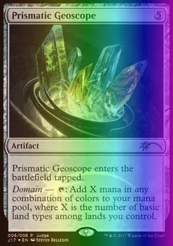 MTG Magic the Gathering Prismatic Geoscope (6/9) Judge Gift Cards 2017 LP FOIL - Image 1