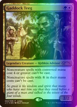 MTG Magic the Gathering Gaddock Teeg (3/9) Judge Gift Cards 2017 LP FOIL - Image 1