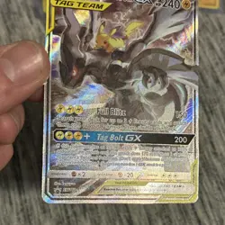 Pokemon Pikachu & Zekrom GX TAG TEAM Full Art Promo Holo SM168 240 HP Card - Image 2