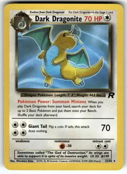 Dark Dragonite (22) 22/82 Team Rocket LP Pokemon Card TCG - Image 1