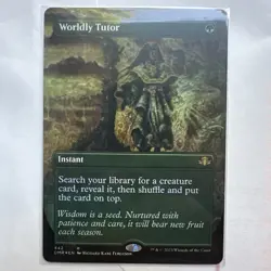 MTG Magic The Gathering Dominaria Remastered Borderless Foil #442 Worldly Tutor - Image 1