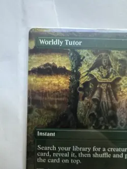 MTG Magic The Gathering Dominaria Remastered Borderless Foil #442 Worldly Tutor - Image 5