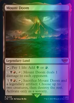 MTG Mount Doom (258/915) The Lord of the Rings Tales of Middle-earth LP FOIL - Image 1