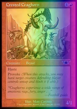 MTG Magic the Gathering Crested Craghorn (91/145) Legions LP FOIL - Image 1