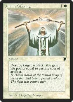 MTG Magic the Gathering Divine Offering (9/310) Legends LP - Image 1