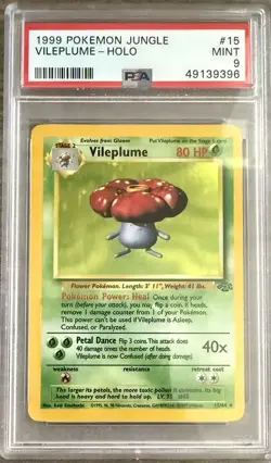 Vintage! Pokemon Vileplume Jungle Holo Rare PSA 9 15/64 English 1999 - Image 1