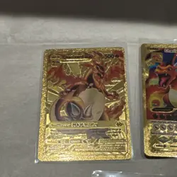 Set of 5 Pokemon Charizard Gold Foil Fan Art NM - Excellent Condition - Image 2