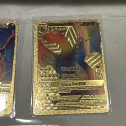 Set of 5 Pokemon Charizard Gold Foil Fan Art NM - Excellent Condition - Image 4