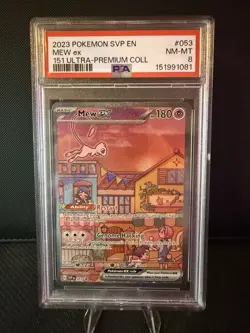 2023 Pokemon PSA 8 Mew ex #053 S&V 151 Promo Scarlet & Violet 151 UPC Promo - Image 1