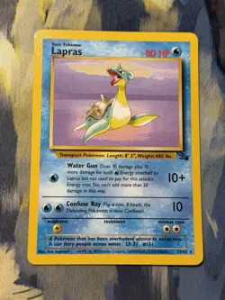 Lapras 25/62 Fossil Rare LP Pokemon TCG - Image 1