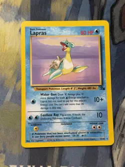 Lapras 25/62 Fossil Rare LP Pokemon TCG - Image 3