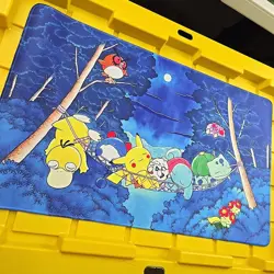 Sleeping Psyduck Pokemon STITCHED Playmat Game Mousepad CUSTOM Play Mat TCG - Image 1