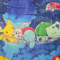 Sleeping Psyduck Pokemon STITCHED Playmat Game Mousepad CUSTOM Play Mat TCG - Image 2