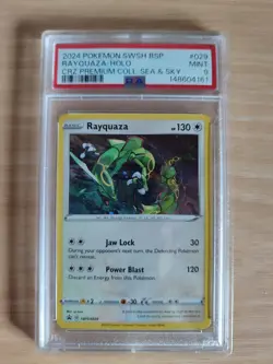 2024 Pokemon SWSH Black Star Promo #029 Rayquaza Cosmos Holo - Sea & Sky - PSA 9 - Image 1