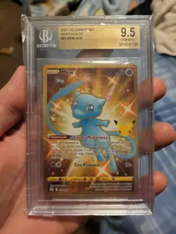 Portuguese Celebrations Pokemon Gold Mew 9.5 - Image 1