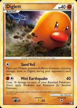 Pokemon Diglett (61/111) HS—Triumphant LP - Image 1