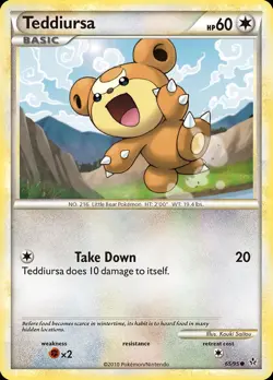 Pokemon Teddiursa (65/114) HS—Unleashed LP - Image 1