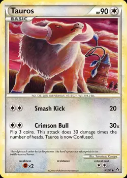 Pokemon Tauros (41/116) HS—Unleashed LP - Image 1