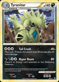 Pokemon Tyranitar (26/120) Unleashed HP REVERSE HOLO - Image 1