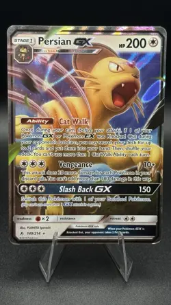Pokemon TCG - Persian GX #149/214 Unbroken Bonds - Ultra Rare Promo - MP - Image 2