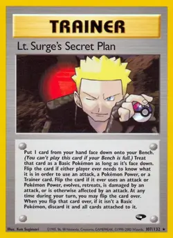 Pokemon Lt. Surge's Secret Plan (107/132) Gym Challenge 1ED DMG - 1st Edition - Image 1