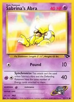 Pokemon Sabrina's Abra (93/133) Gym Challenge MP - Image 1