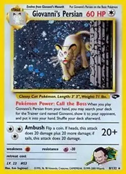 Pokemon Giovanni's Persian (8/133) Gym Challenge HP HOLO - Image 1