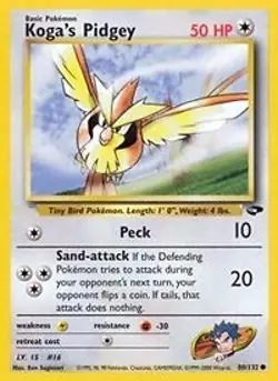 Pokemon Koga's Pidgey (80/133) Gym Challenge NM - Image 1