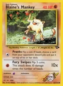 Pokemon Blaine's Mankey (63/134) Gym Challenge DMG - Image 1
