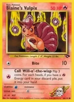 Pokemon Blaine's Vulpix (66/133) Gym Challenge NM - Image 1