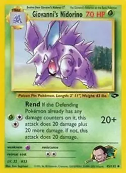 Pokemon Giovanni's Nidorino (45/133) Gym Challenge MP - Image 1