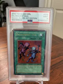2002 Yu-Gi-Oh! MRL-039 1st Edition Delinquent Duo - PSA 9 MINT - Image 1