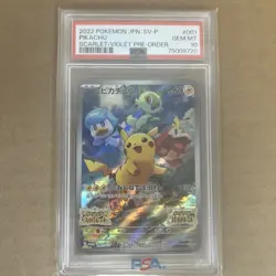 2022 Pokemon Japanese SV-P 001 Pikachu Scarlet Violet Promo PSA 10 - Image 2