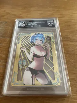 G1N Rem ReZero Goddess Story Waifu Gold Premium Metal Card Doujin 200 MANA 95 MT - Image 1