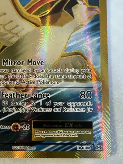 Pokemon Pidgeot-EX TCG Evolutions Full Art Holo Card 104/108 Ultra Rare - Image 4