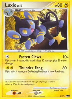 Pokemon Luxio (8/17) POP Series 8 LP REVERSE HOLO - Image 1