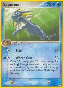 Pokemon Vaporeon (6/18) POP Series 3 DMG HOLO - Image 1