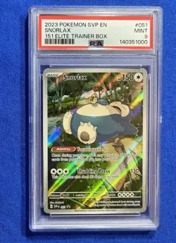 PSA 9 2023 POKEMON SVP EN-SV BLACK STAR PROMO 051 SNORLAX 151 ELITE TRAINER BOX - Image 1