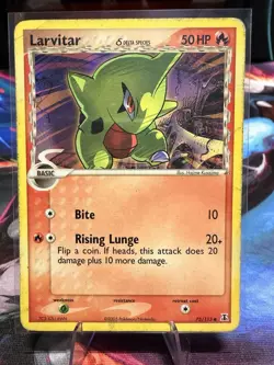 Pokemon Larvitar 50HP Delta Species 73/113 Common Basic Regular Card - Image 1