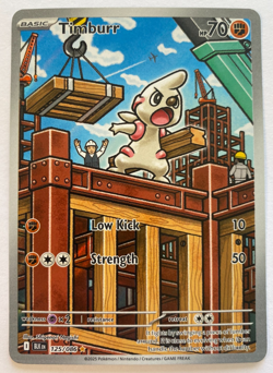 Pokemon TCG Timburr Holofoil Full Illustration Rare SV: Black Bolt 125/086 NM - Image 1