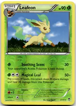 Leafeon 7/111 Reverse Holo XY - Furious Fists Pokemon Card MP - Image 1