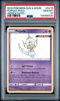 PSA 10 POIPOLE-HOLO 2019 POKEMON SUN & MOON HIDDEN FATES #SV19 - Image 1
