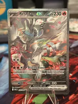 Pokemon TCG Reshiram EX English White Flare Card 166/086 Near Mint Condition - Image 1