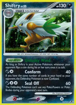 Pokemon Shiftry (13/133) Rising Rivals HP REVERSE HOLO - Image 1