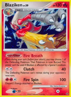 Pokemon Blaziken (3/147) Platinum MP REVERSE HOLO - Image 1