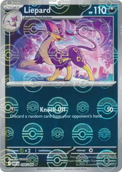 Pokemon Liepard (56/330) White Flare NM REVERSE HOLO- Poke Ball Pattern - Image 1