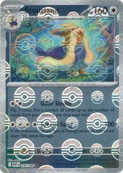 Pokemon Stoutland (Poke Ball Pattern) (76/325) White Flare NM REVERSE HOLO - Image 1