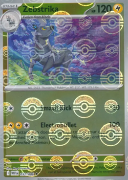 Pokemon Zebstrika (32/325) White Flare NM REVERSE HOLO- Poke Ball Pattern - Image 1